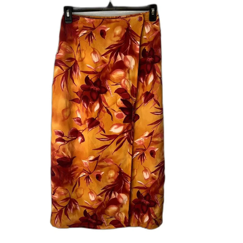 C&S Designs Tropical Maxi‎ Wrap Skirt Size Medium